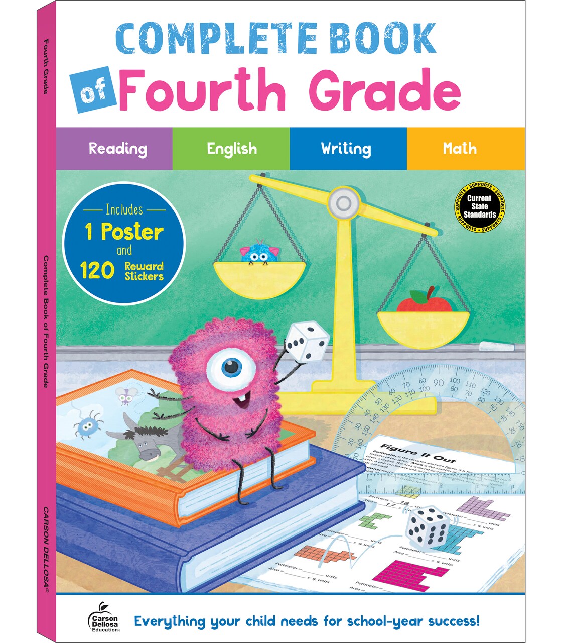 Carson Dellosa Complete Book of 4th Grade Workbook, Reading Comprehension, Math, Language Arts, and Writing Practice, Classroom or Homeschool Curriculum